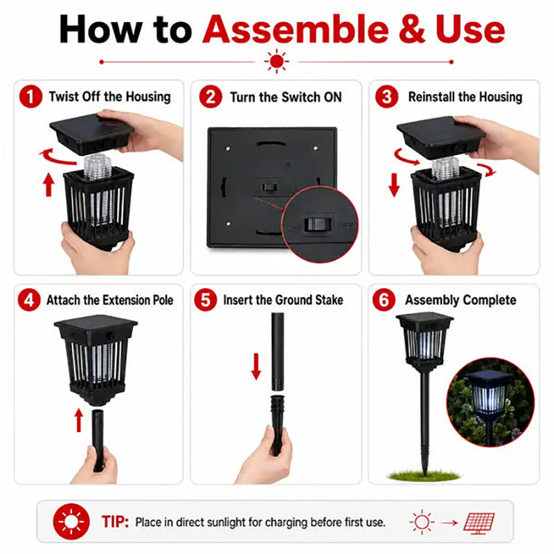 🦟Summer Essentials-Solar Mosquito Zapper Lamp Stake