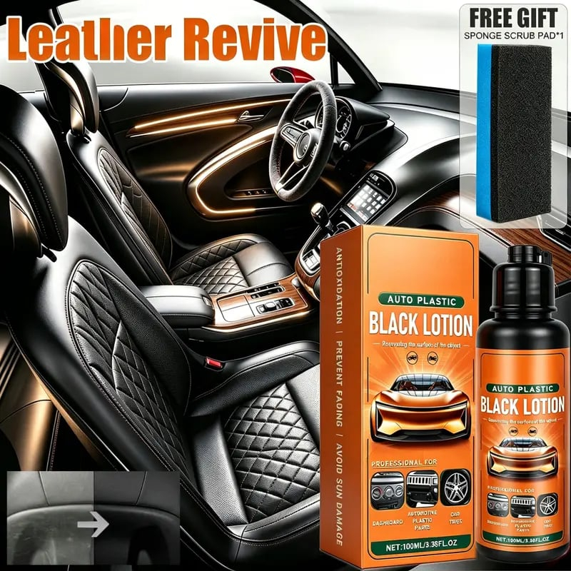 Automotive Plastic & Trim Restorer – Interior & Exterior Revitalizer with Applicator Pad