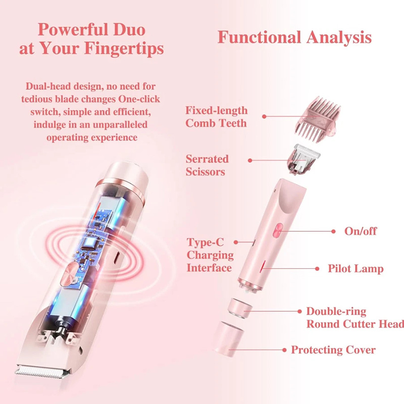 2-in-1 Women’s Electric Hair Remover – Double Head Shaver