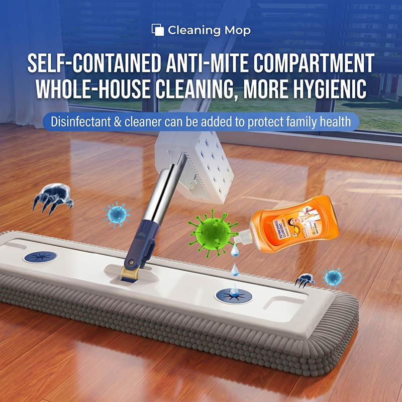 17" Reusable Chenille Mop For Home Use - Suitable For Floor And Wall Cleaning