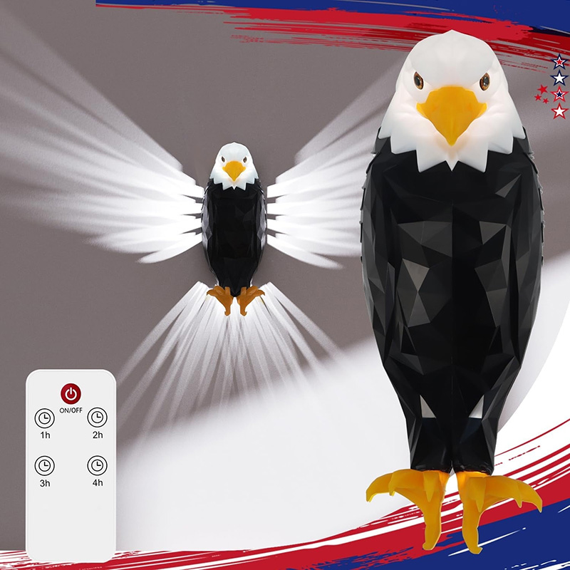 Bald American Eagle Wall Light-remote Control Magnetic Wall Night Lamp