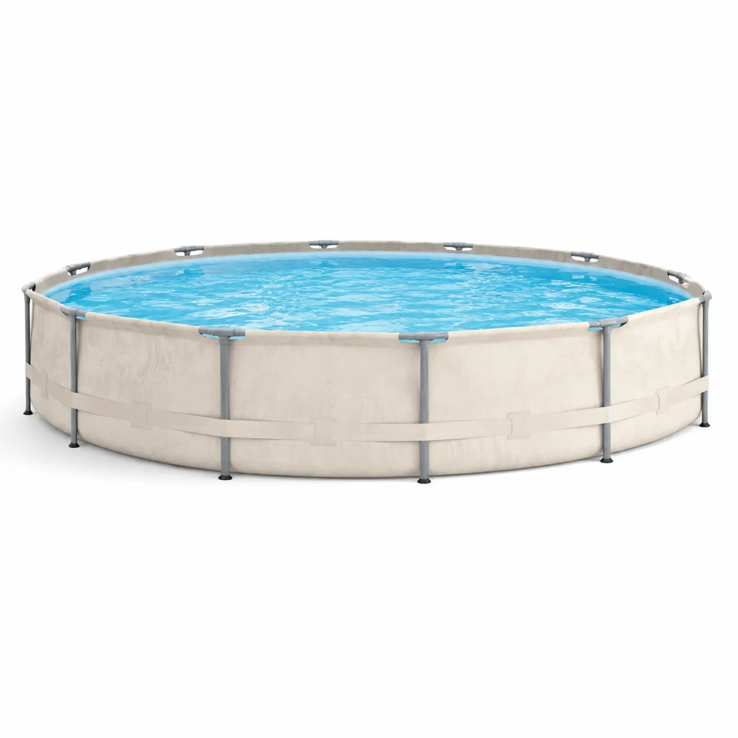 Basen stelażowy Okrągły Beżowy 457x122 cm Stal PVC-Homegloweu