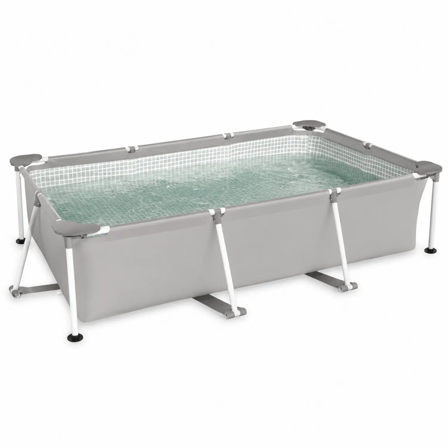 Prostokątny Basen Stalowa Rama PVC Szary 300x200x75 cm-Homegloweu