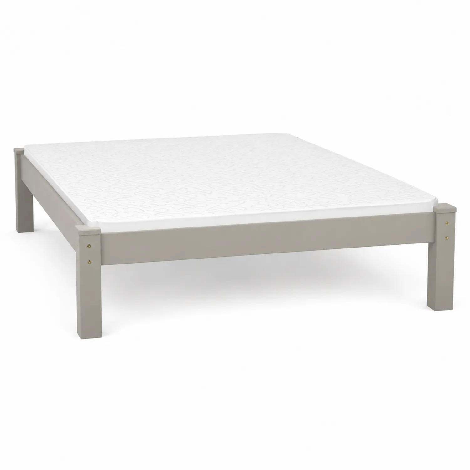 Łóżko dwuosobowe prostokątne szare 200x160 cm drewno-Homegloweu