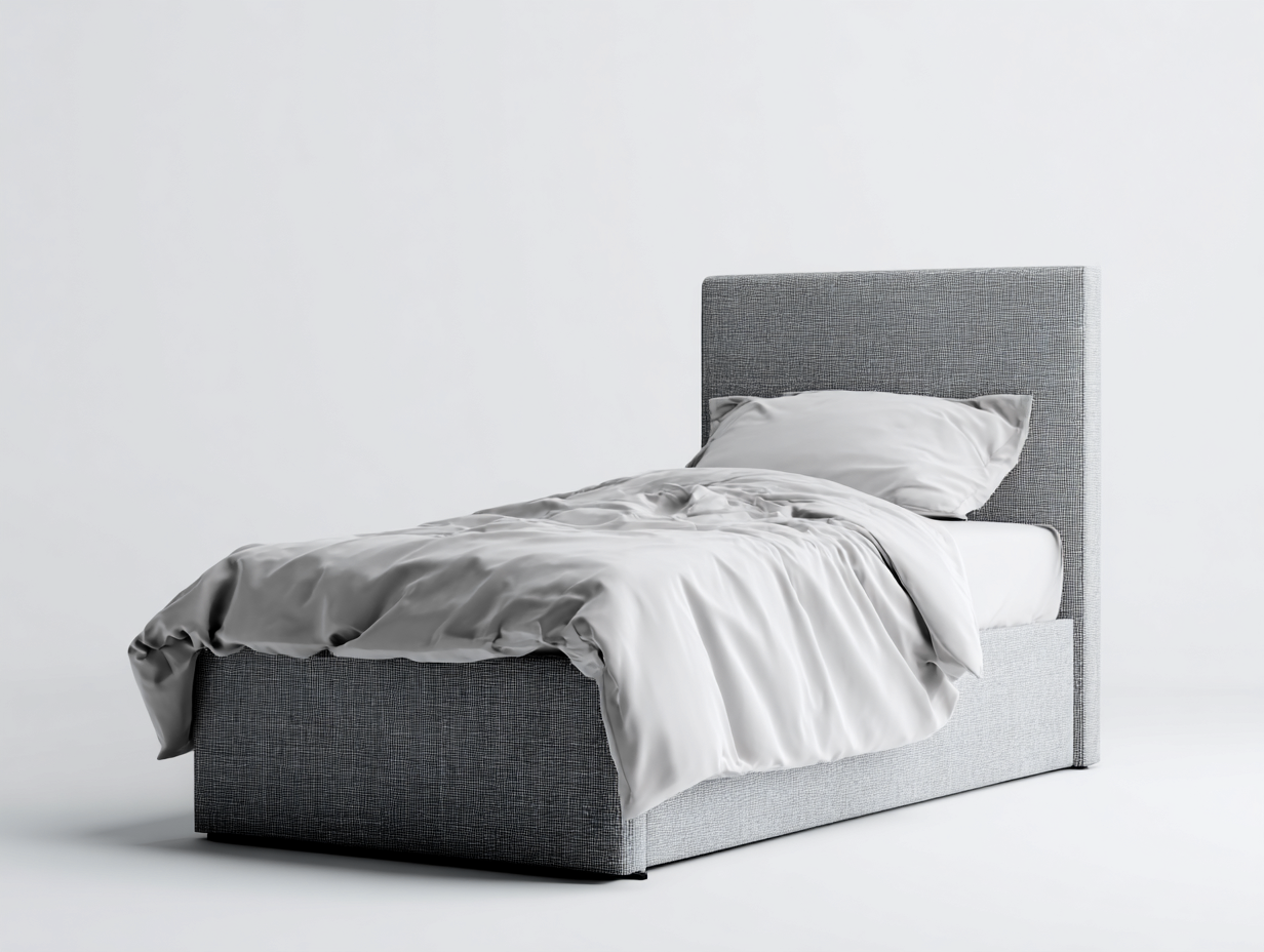 Einzelbett Polsterbett Stoffbezug 200x90x100 cm - Grau - Modernes Design für Schlafzimmer-Oakuplab