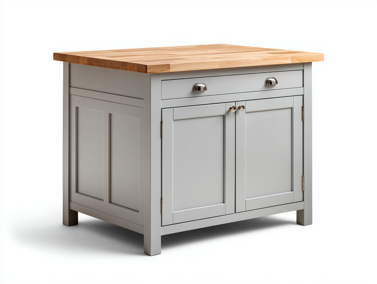 Sideboards Holzwerkstoff mit Arbeitsplatte und Stauraum 100x60x90 cm - Grau-Eiche - Modernes Design für Esszimmer-Oakuplab
