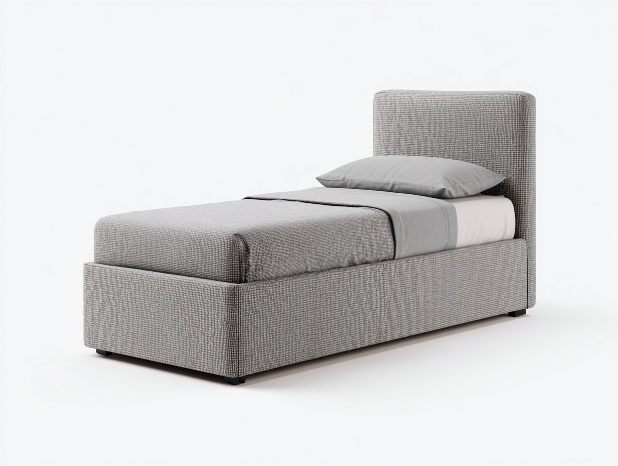 Einzelbett Polsterbett Stoffbezug 200x90x95 cm - Hellgrau - Modernes Design für Schlafzimmer-Oakuplab
