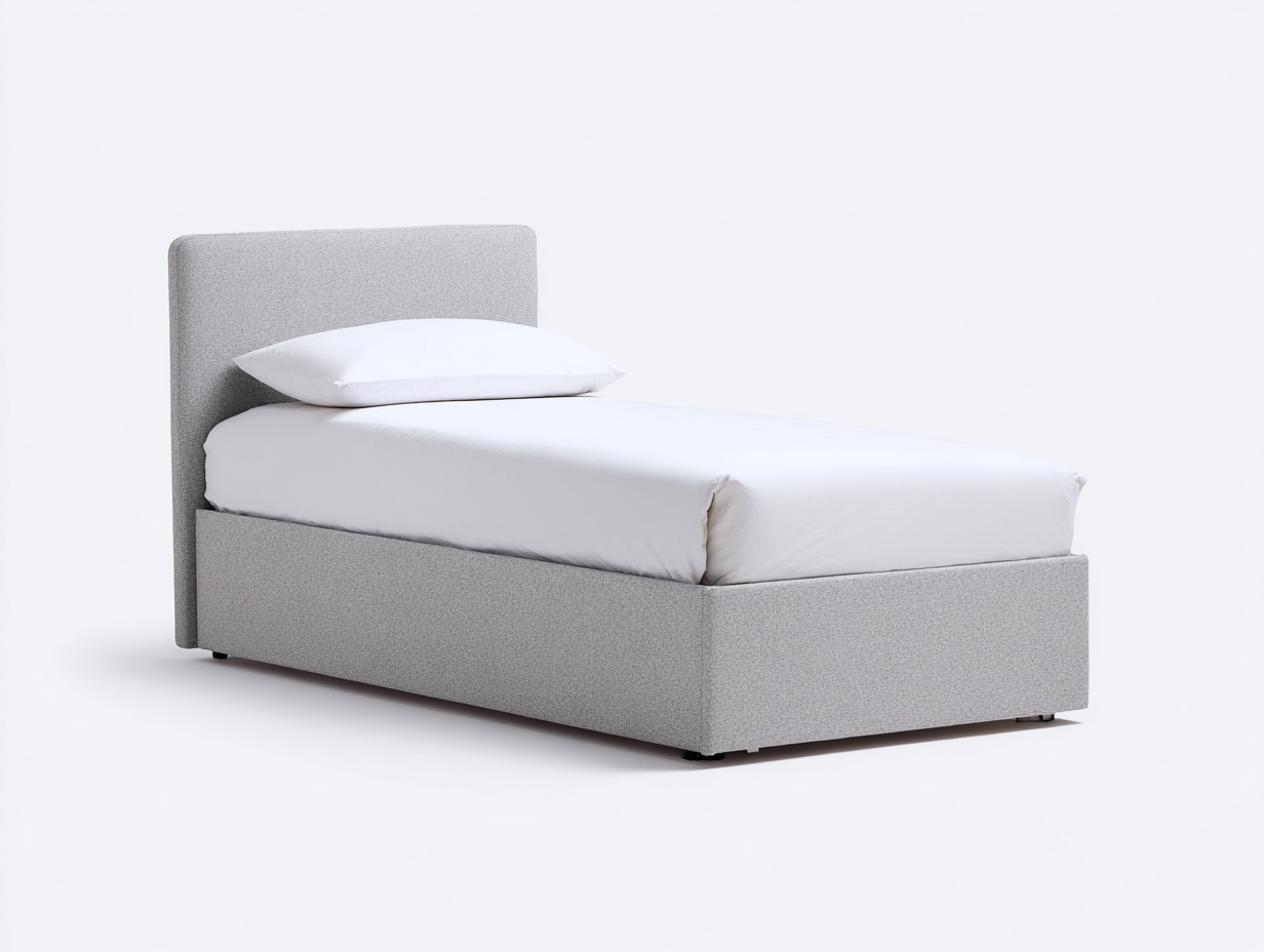 Einzelbett Polsterbett Stoffbezug 200x100x95 cm - Grau - Modernes Design für Schlafzimmer-Oakuplab