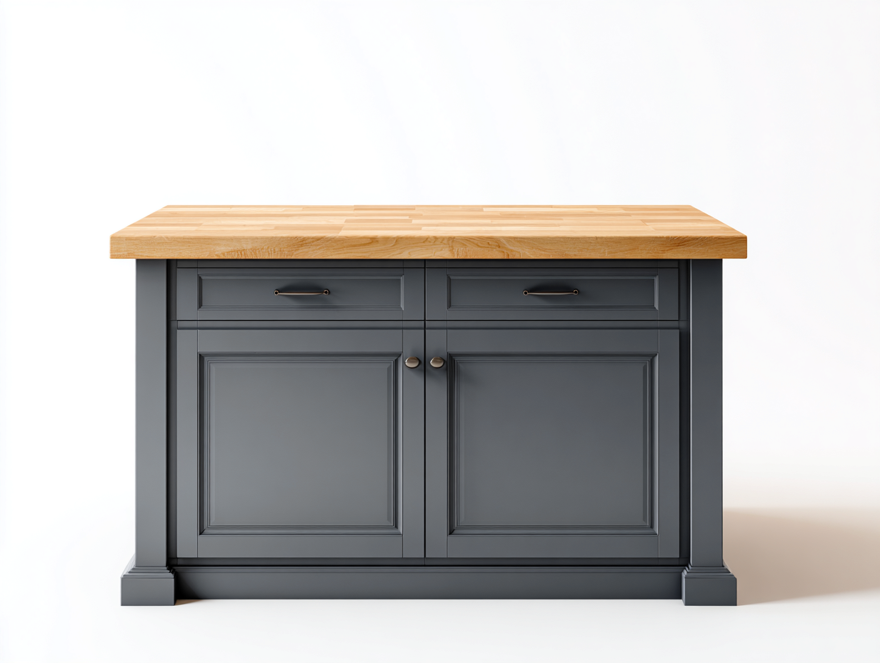 Sideboards Holzwerkstoff mit Arbeitsplatte und Stauraum 120x60x90 cm - Grau-Eiche - Modernes Design für Esszimmer-Oakuplab