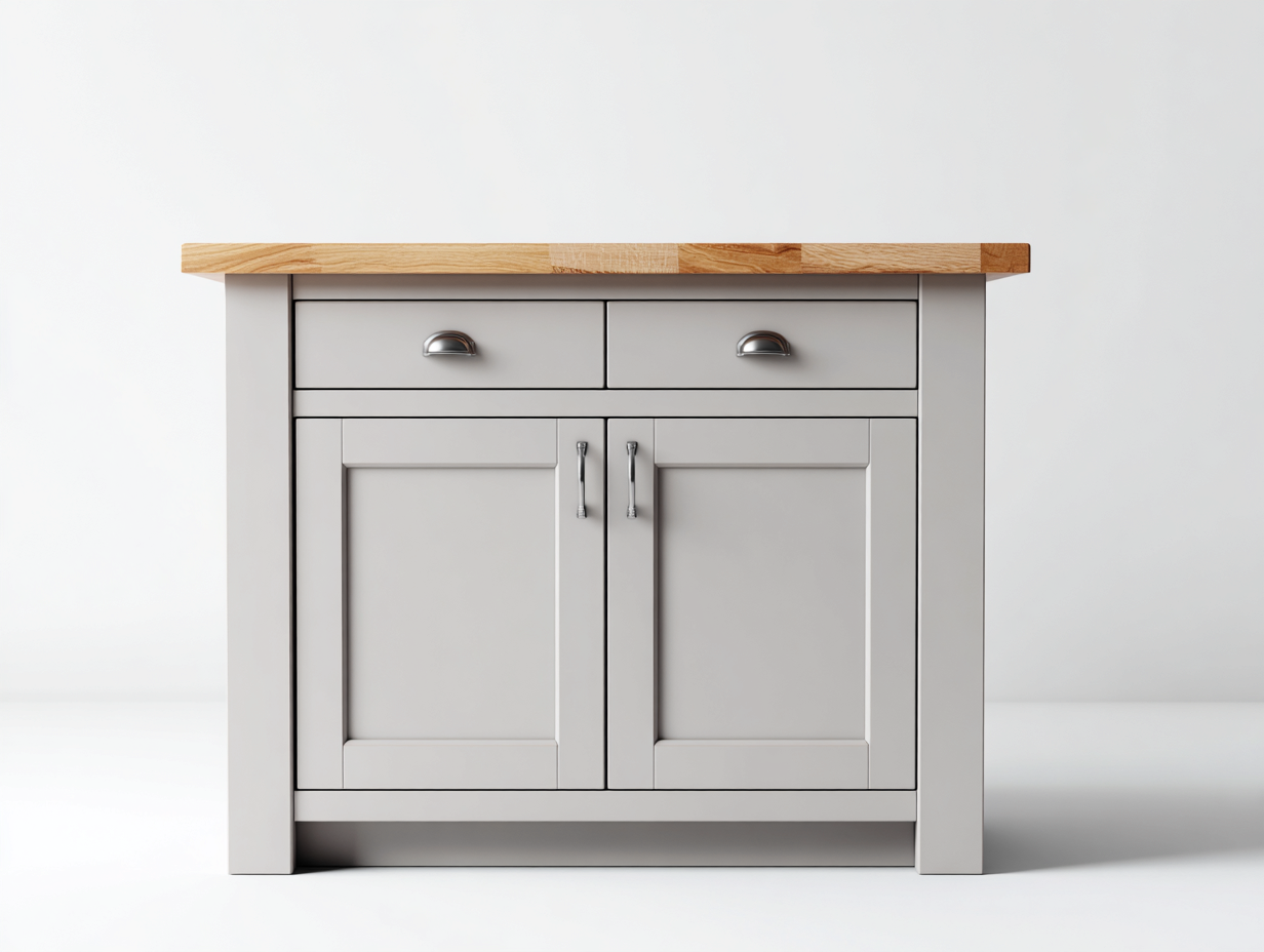 Sideboards Holzwerkstoff mit Arbeitsplatte und Stauraum 100x55x90 cm - Grau-Eiche - Modernes Design für Esszimmer-Oakuplab