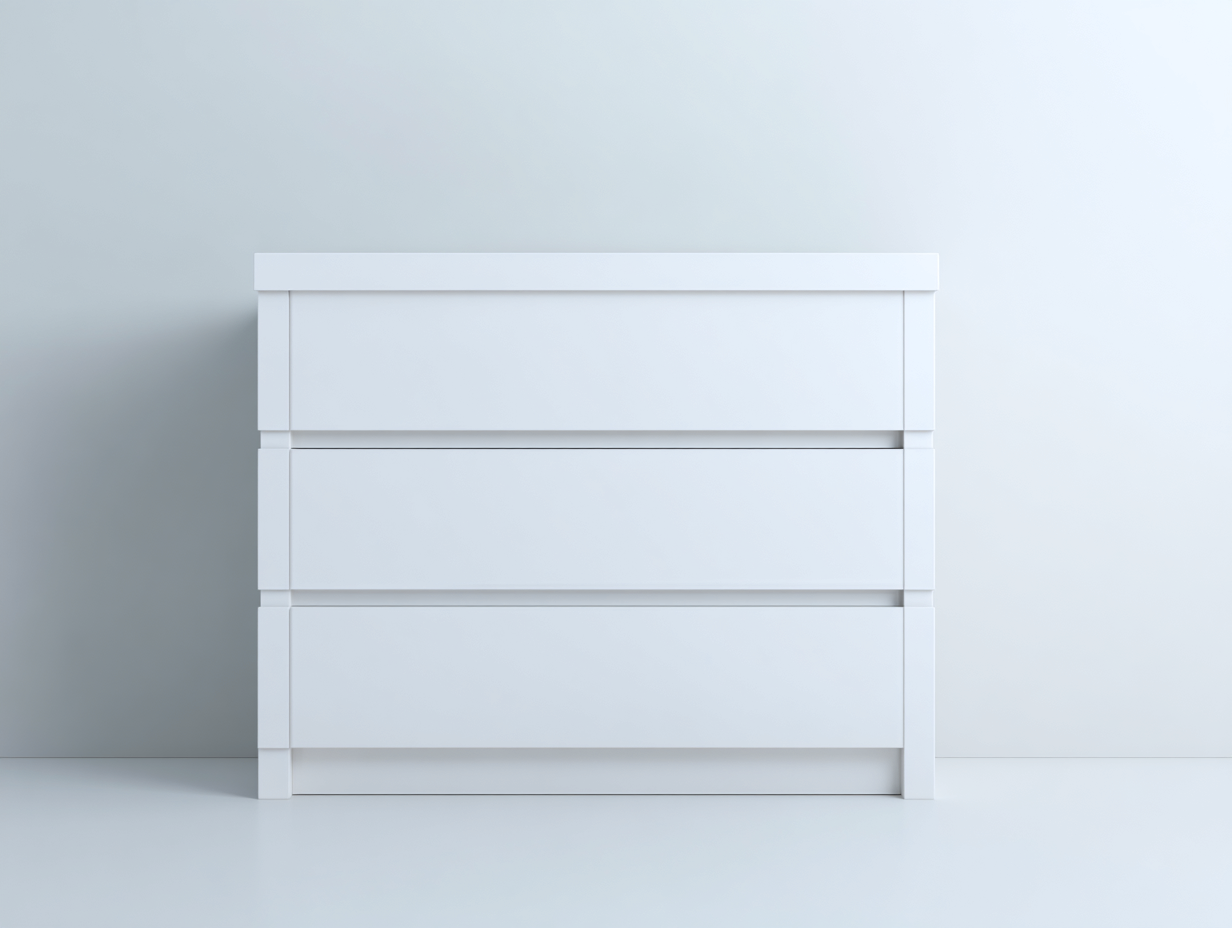 Nachttisch Holzwerkstoff mit 3 Schubladen 60x40x65 cm - Weiß - Minimalistisches Design für Schlafzimmer-Oakuplab