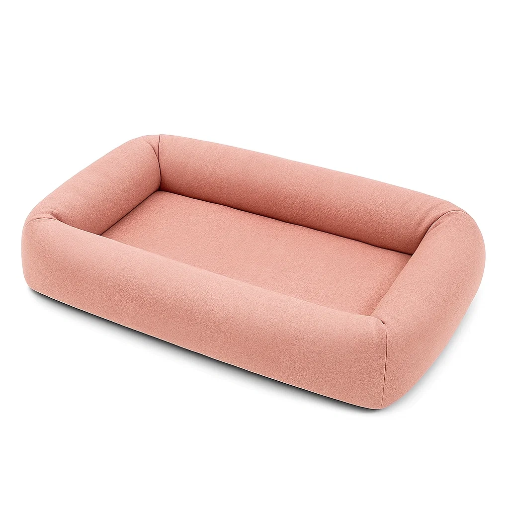 Rechteckiges Haustierbett Rosa Baumwolle-decorinspiredhub