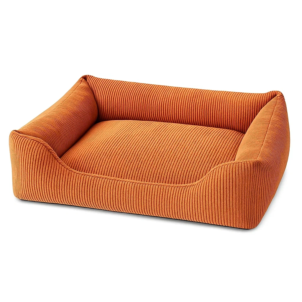 Hundebett Kordsamt Orange 90x70x20 cm-decorinspiredhub