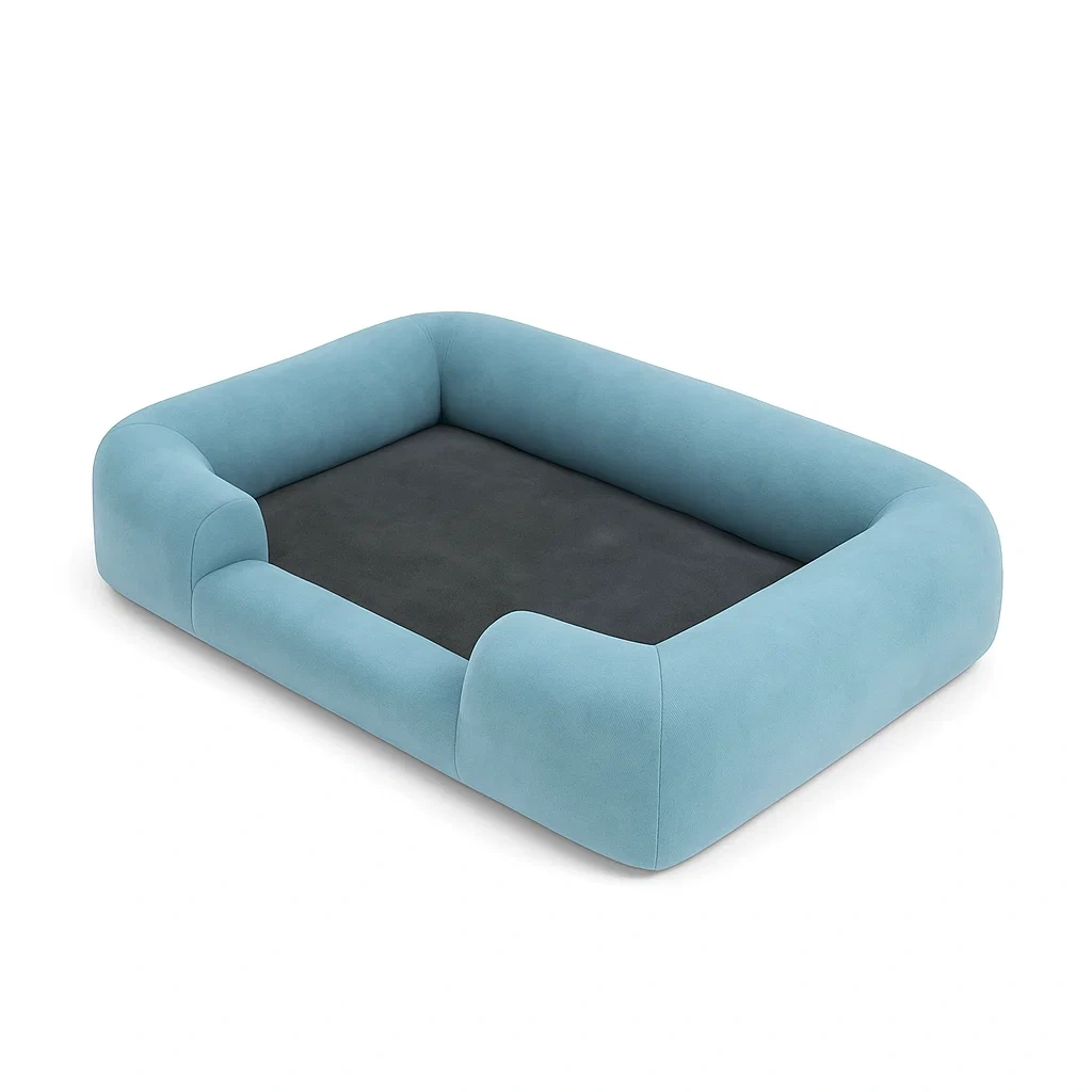 Hundebett Mikrofaser Blau 100x70x20 cm-decorinspiredhub