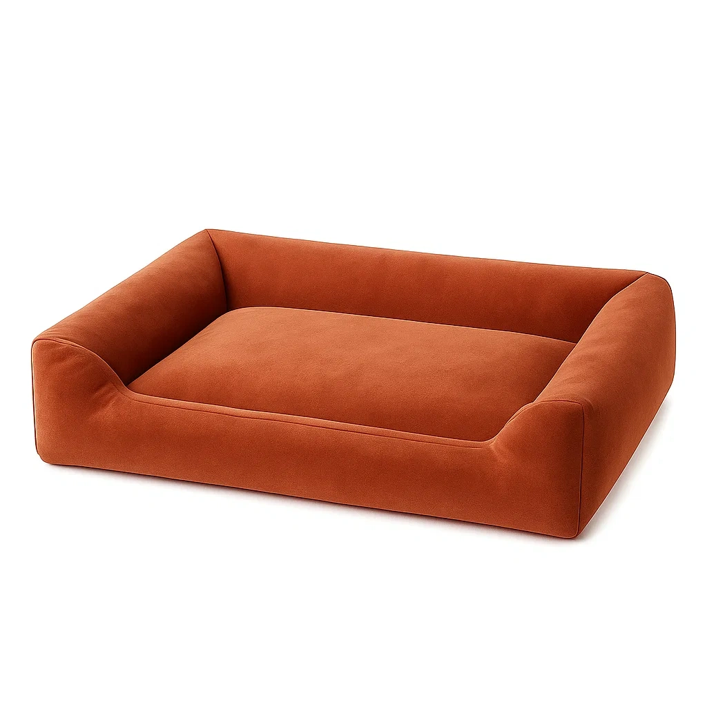 Hundebett Velours Orange 130x90x30cm-decorinspiredhub