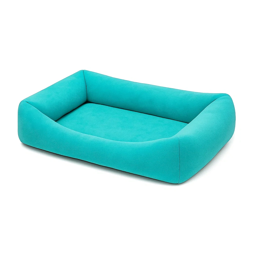 Hundebett rechteckig Textil Türkis 90x60x20 cm-decorinspiredhub