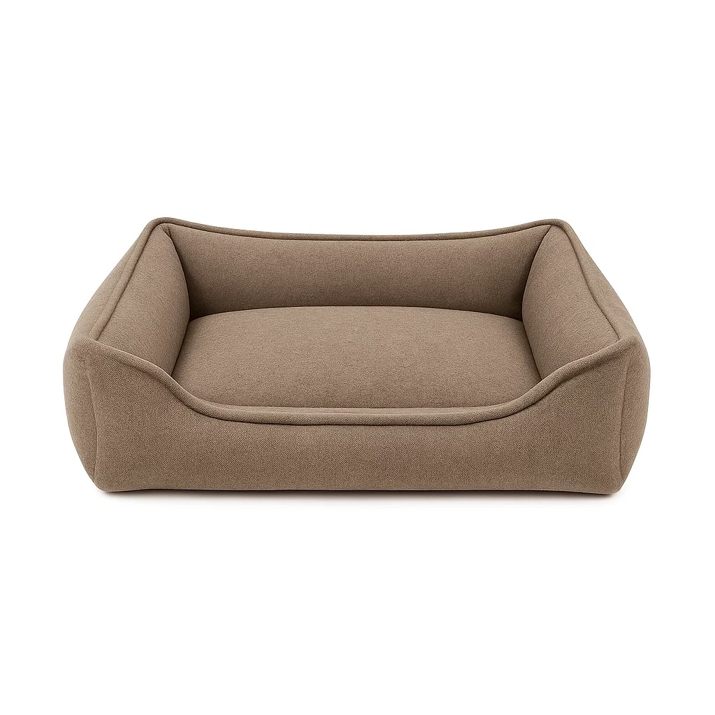 Hundebett aus Wollstoff Braun 90x70x20 cm-decorinspiredhub