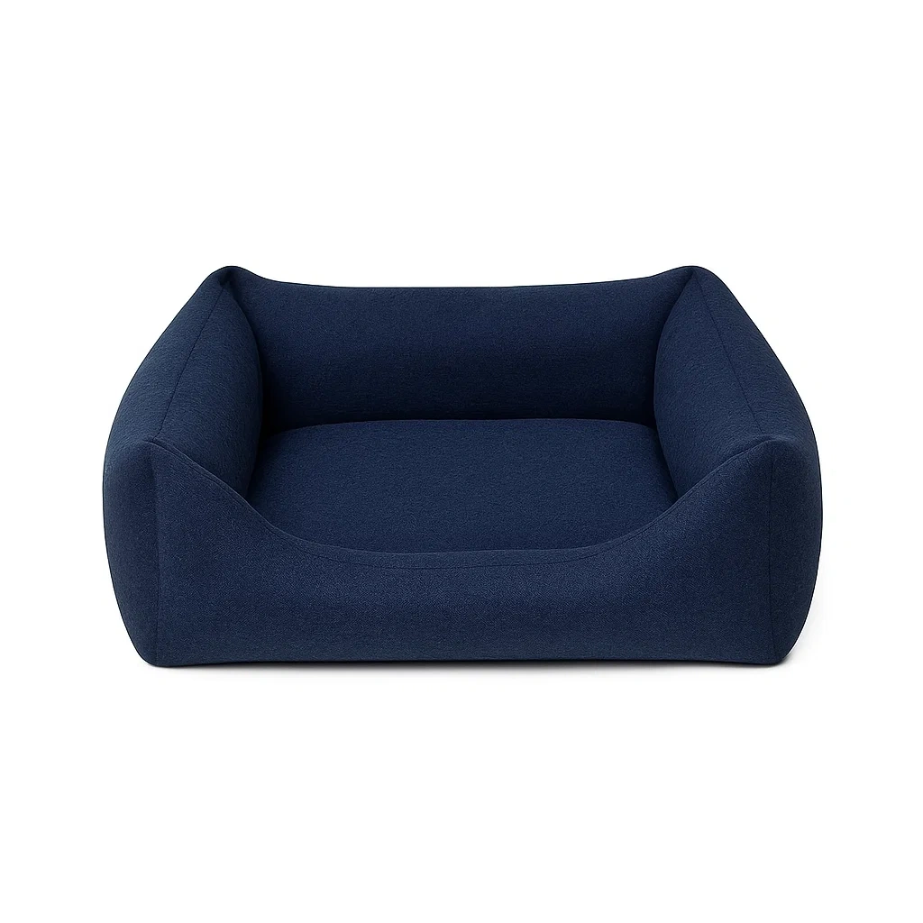 Hundebett Rechteckig Blau Stoff Schaumstoff 80x60x30cm-decorinspiredhub