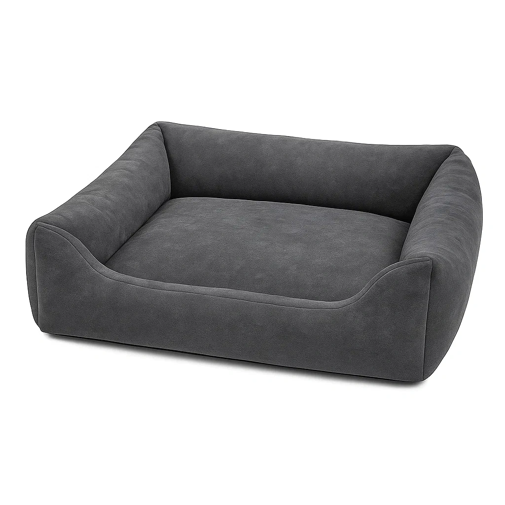 Hundebett Stoff Grau 100x80x25cm-decorinspiredhub