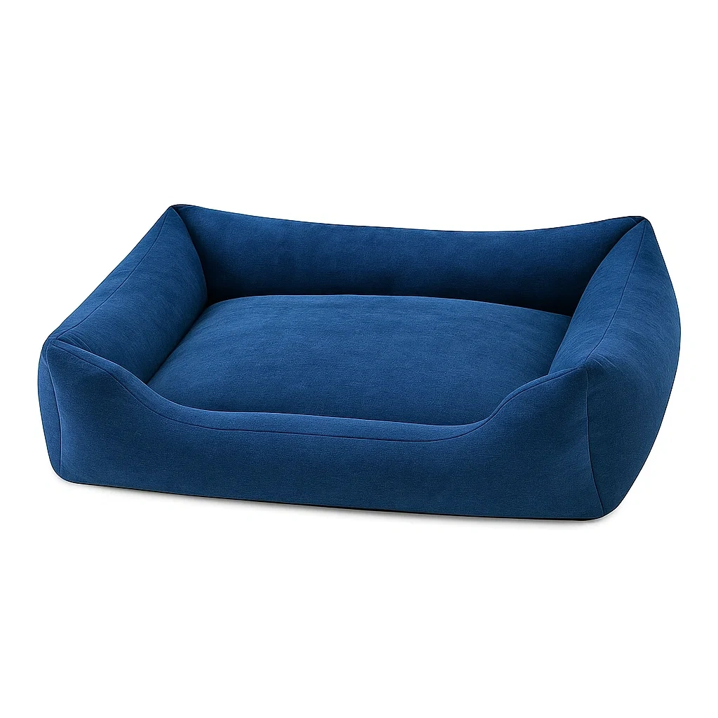 Hundebett Rechteckig Blau Leinen-decorinspiredhub