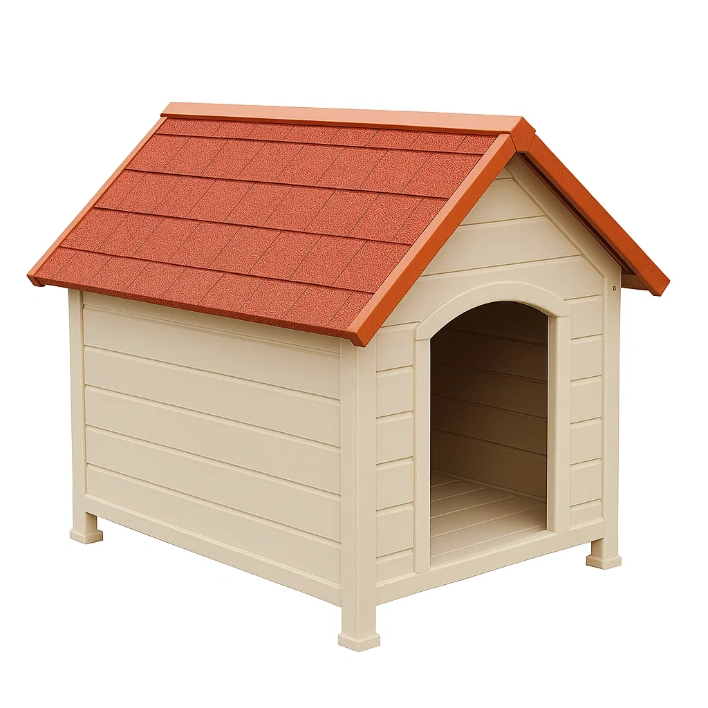 Hundehütte Kunststoff Rot/Beige-decorinspiredhub