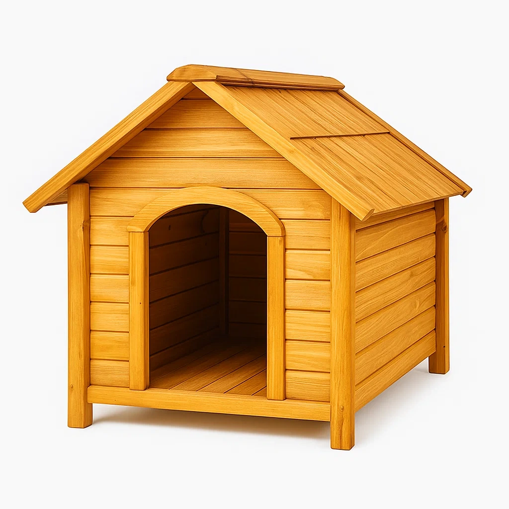 Holz Hundehütte für Außenbereich, 100x80x85cm, Hellbraun-decorinspiredhub