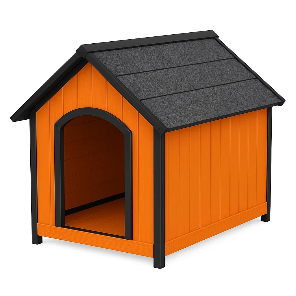 Kunststoff Hundehütte Orange/Schwarz-decorinspiredhub