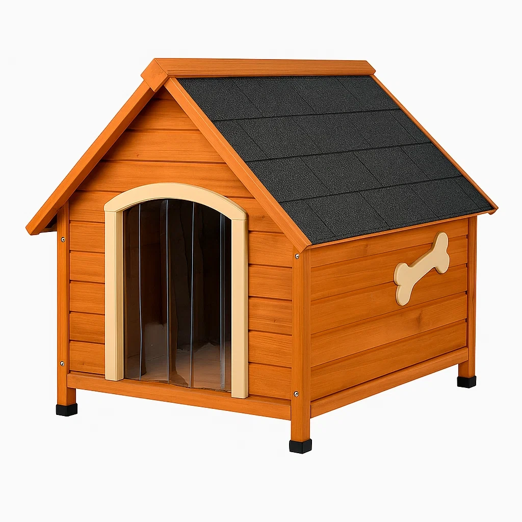 Holz Hundehütte mit Bitumendach 75x85x85 cm-decorinspiredhub