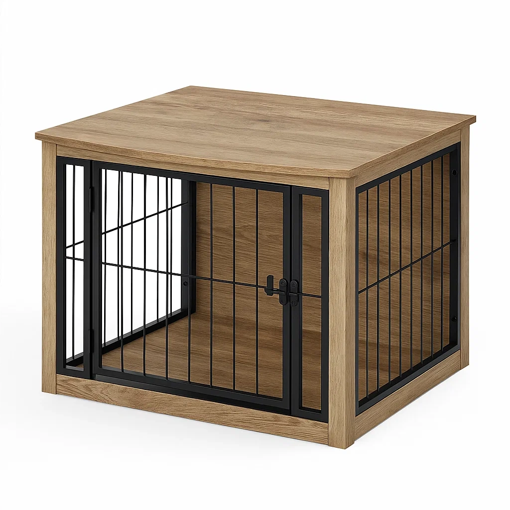 Hundehütte aus MDF Holz und Eisen 85x60x70cm-decorinspiredhub