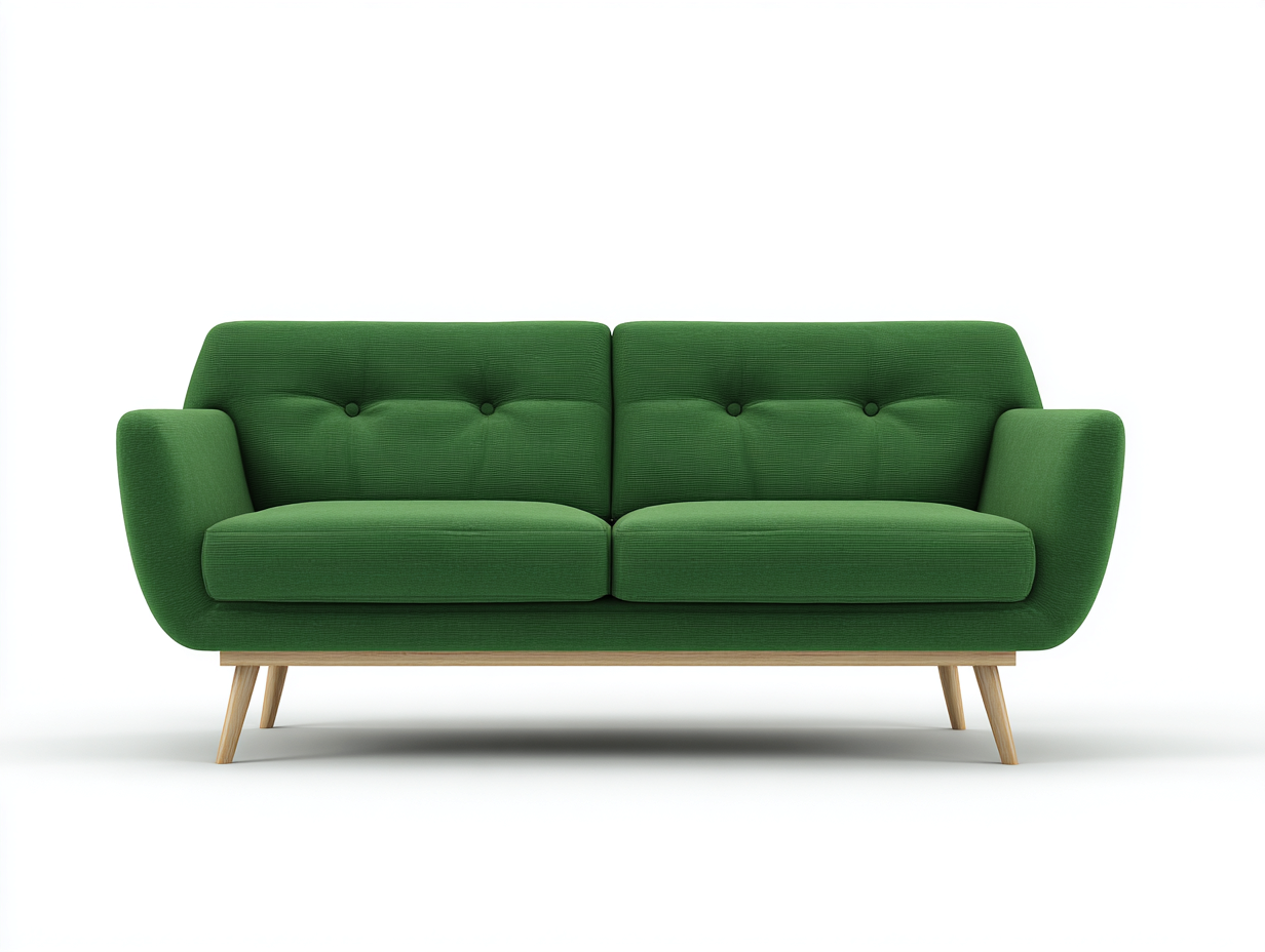 Gerades Sofa Stoff Holzbeine 185x85x80 cm - Grün - Modernes Design für Wohnzimmer-Luxeupbay