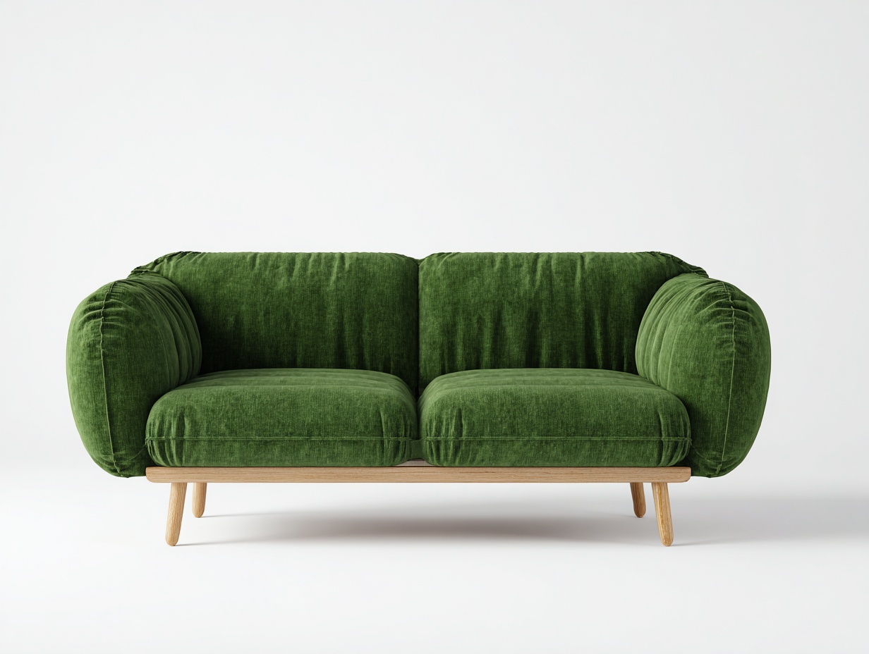 Gerades Sofa Stoff 180x90x80 cm - Dunkelgrün - Zweisitzer - Gepolstert - Modernes Design für Wohnzimmer geeignet-Luxeupbay