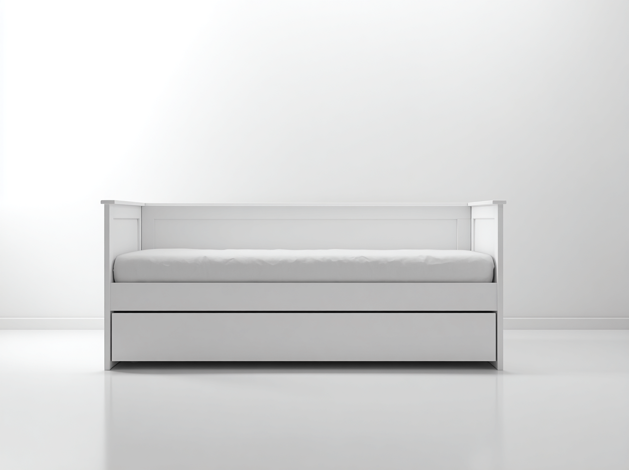Schlafsofa Holz 200x90x80 cm - Weiß - Mit 1 Schublade Stauraum - Minimalistisches Design für Schlafzimmer geeignet-Luxeupbay