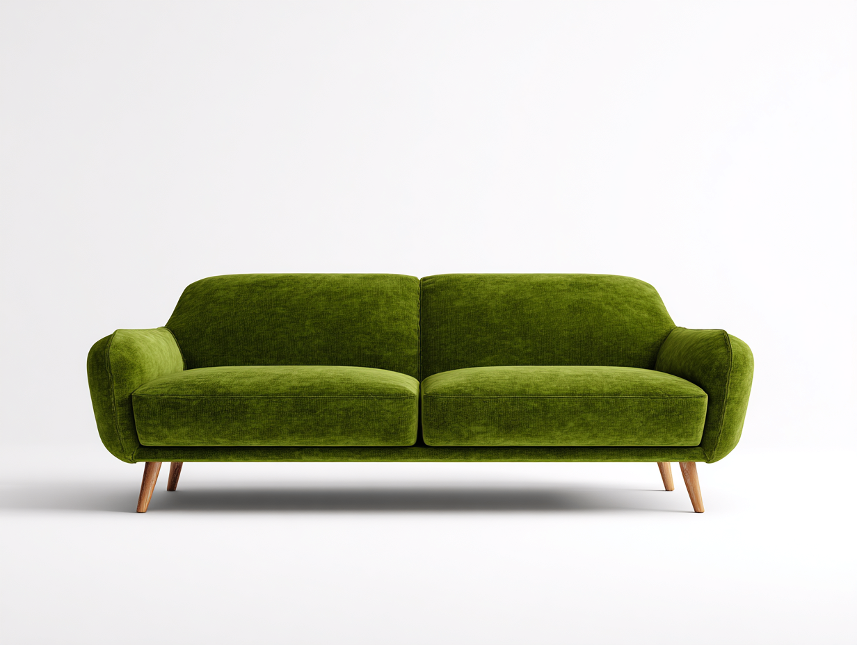 Gerades Sofa Stoff 190x85x80 cm - Grün - Weich gepolstert - Modernes Design für Wohnzimmer geeignet-Luxeupbay
