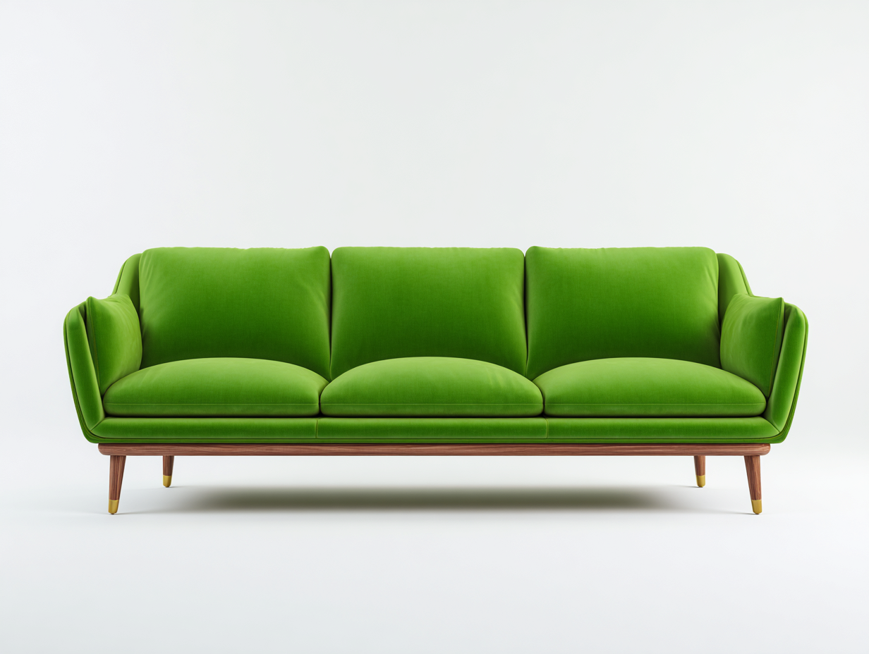Gerades Sofa Stoff 210x85x80 cm - Hellgrün - Dreisitzer - Gepolstert - Modernes Design für Wohnzimmer geeignet-Luxeupbay
