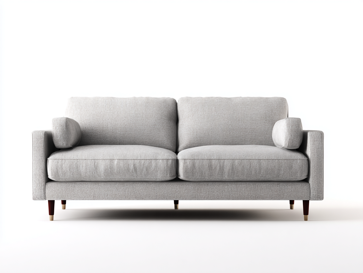 Gerades Sofa Stoff 190x85x80 cm - Hellgrau - Zweisitzer - Gepolstert - Modernes Design für Wohnzimmer geeignet-Luxeupbay