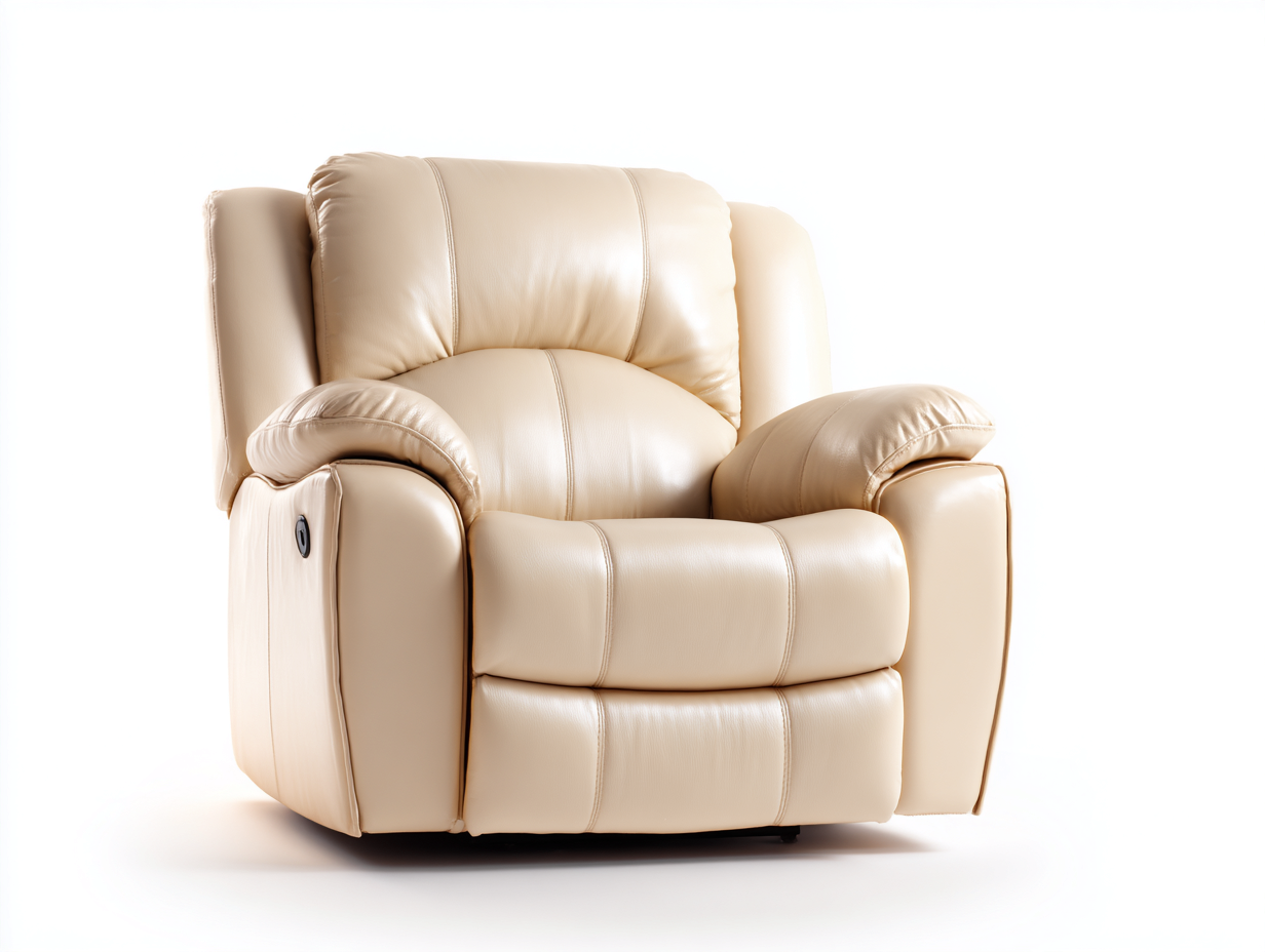 Liegesessel Kunstleder 95x100x105 cm - Beige - Verstellbar - Komfortpolsterung - Modernes Design für Wohnzimmer geeignet-Luxeupbay