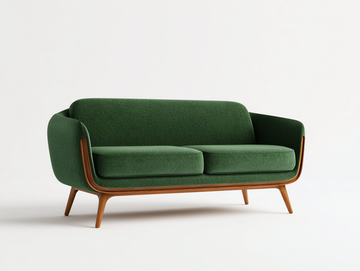 Gerades Sofa Stoff Holz 180x80x75 cm - Grün - Gepolstert mit Holzrahmen - Modernes Design für Wohnzimmer geeignet-Luxeupbay
