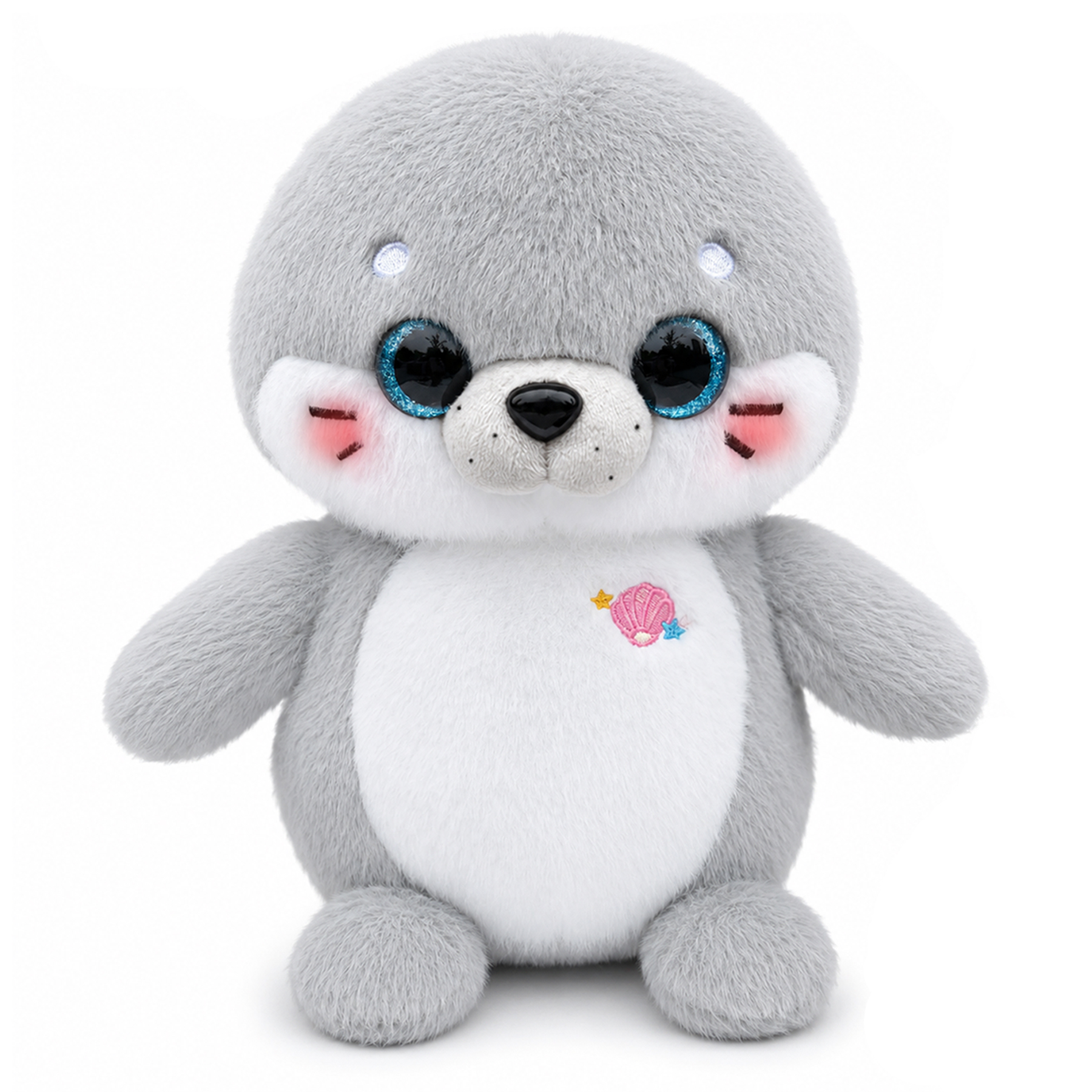 Gray Seal Plush Toy, 9.8 Inch Soft Round Seal Stuffed Animal, Birthday, Christmas, Easter, Graduation & Valentine’s Day Gift, Cozy Bed & Desk Decor, Ocean Animal Plush for Kids and Collectors