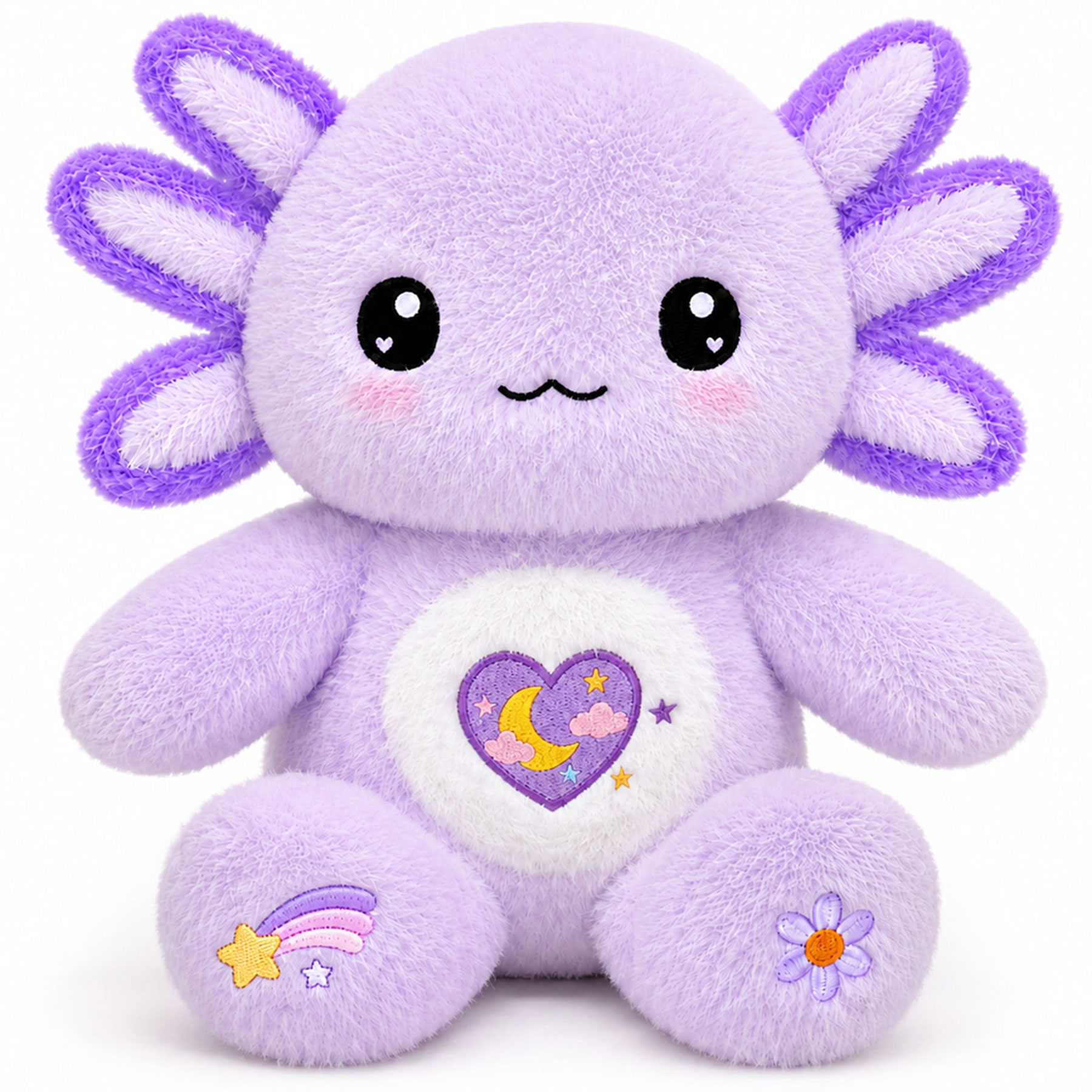 KUMANEKO Axolotl Plush Toy, 13-Inch Soft Stuffed Animal – Pink, Blue, Yellow & Purple