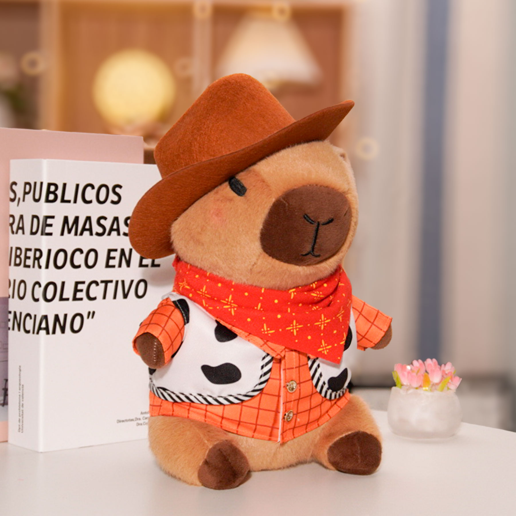 Capybara Plush Clothes & Accessories Set for 12 in Stuffed Animal, Dress Up Outfit Set with Hats, Sweaters, Dresses and Bags, Cowboy or Bee Style Plush Toy Clothes
