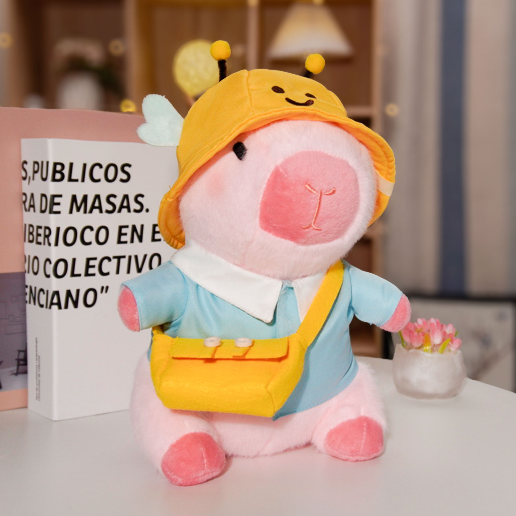 Capybara Plush Clothes & Accessories Set for 12 in Stuffed Animal, Dress Up Outfit Set with Hats, Sweaters, Dresses and Bags, Cowboy or Bee Style Plush Toy Clothes