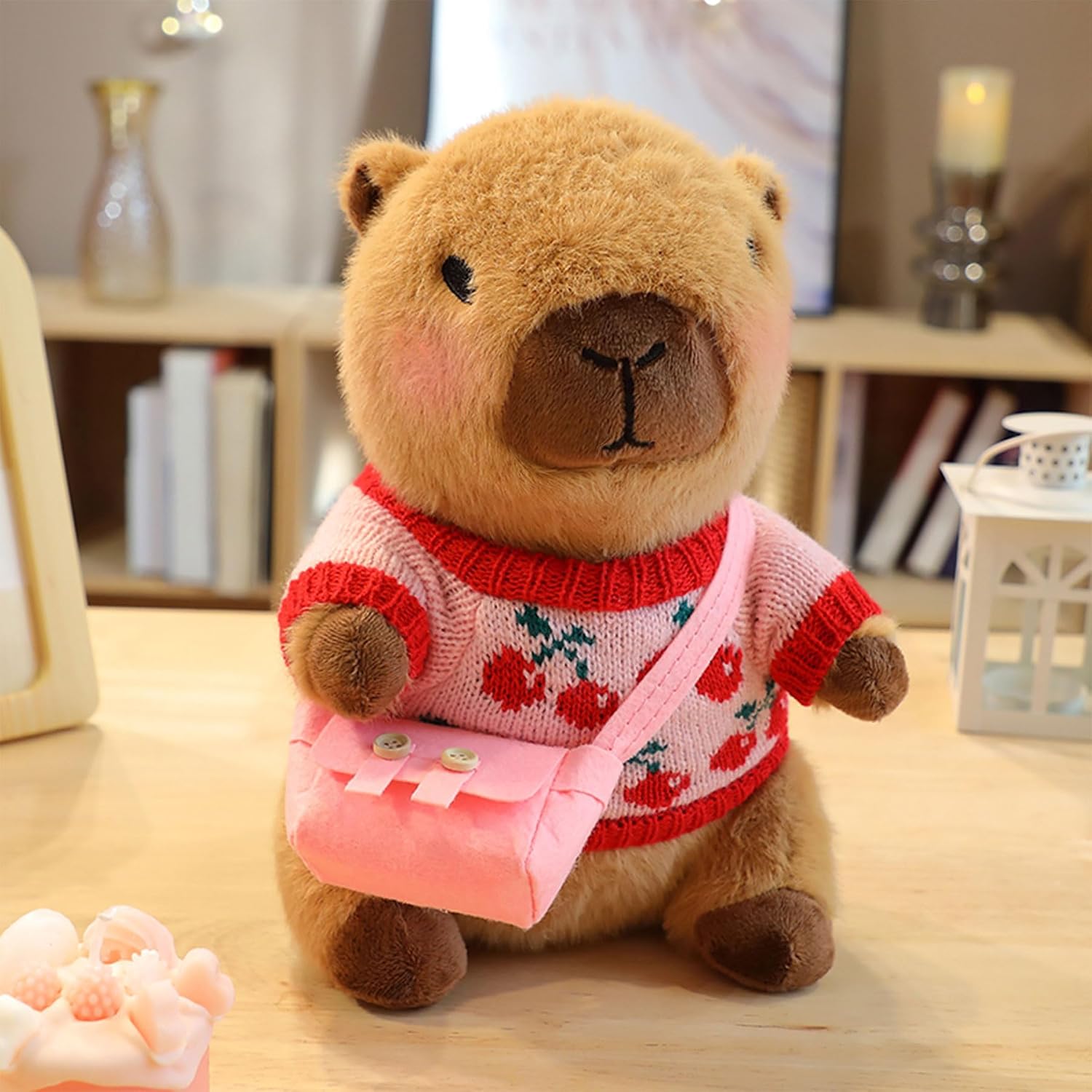 KUMANEKO 2 Capybara Plush Dress-Up Gift Set with Clothes & Accessories