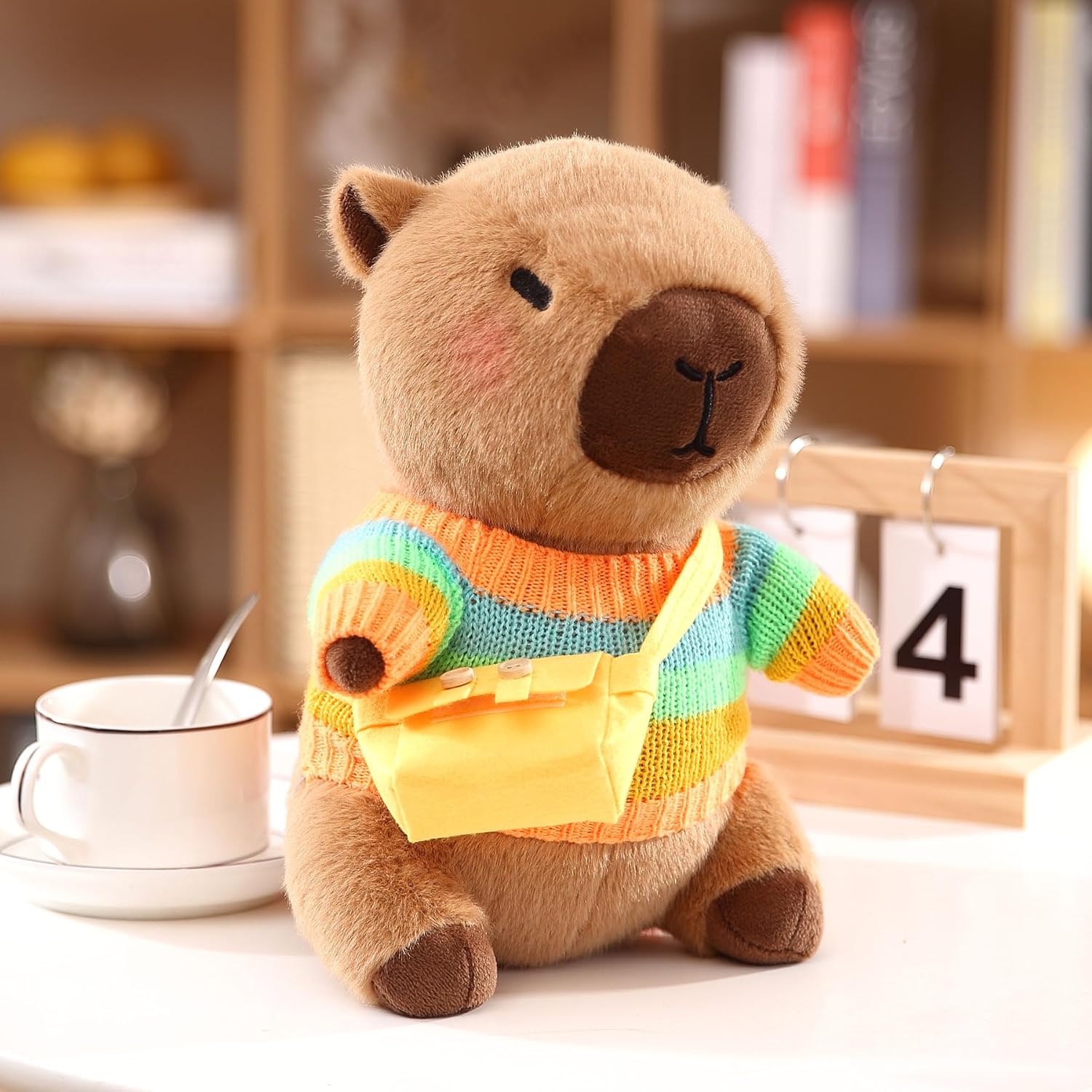 KUMANEKO 2 Capybara Plush Dress-Up Gift Set with Clothes & Accessories