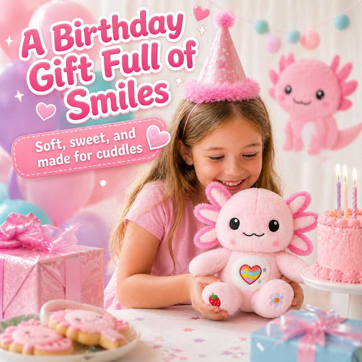 Cute Axolotl Plush Gifts for Kids