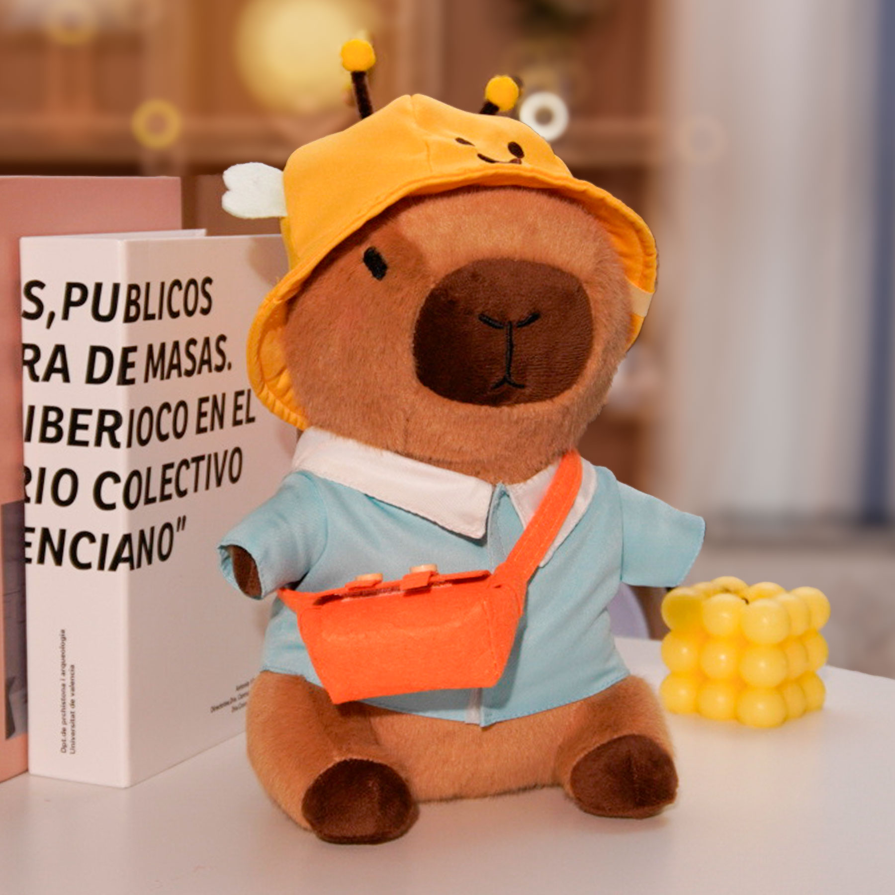 Capybara Plush Clothes & Accessories Set for 12 in Stuffed Animal, Dress Up Outfit Set with Hats, Sweaters, Dresses and Bags, Cowboy or Bee Style Plush Toy Clothes