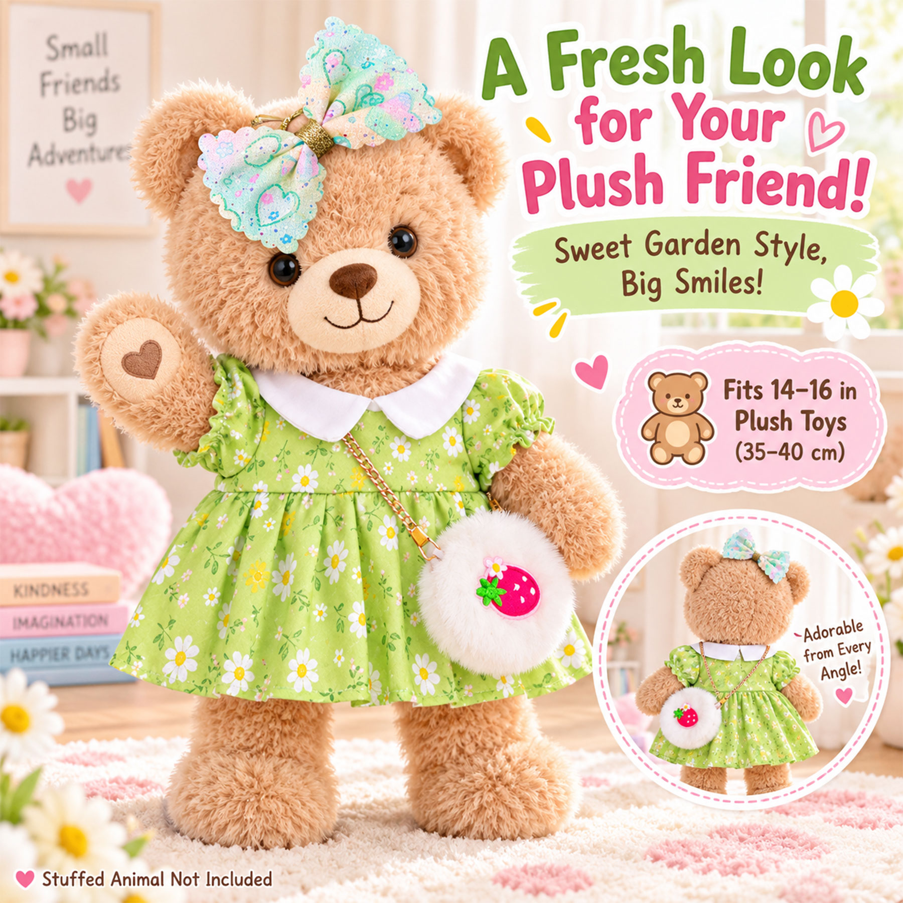 KUMANEKO Stuffed Animal Clothes & Accessories for 14-16 Inch Plush Toys