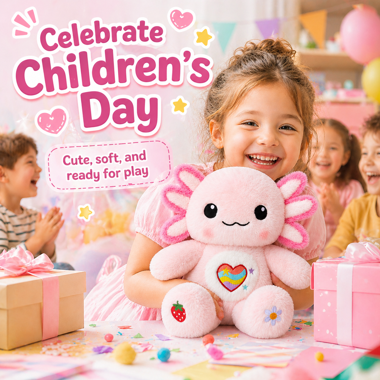 Cute Axolotl Plush Gifts for Kids