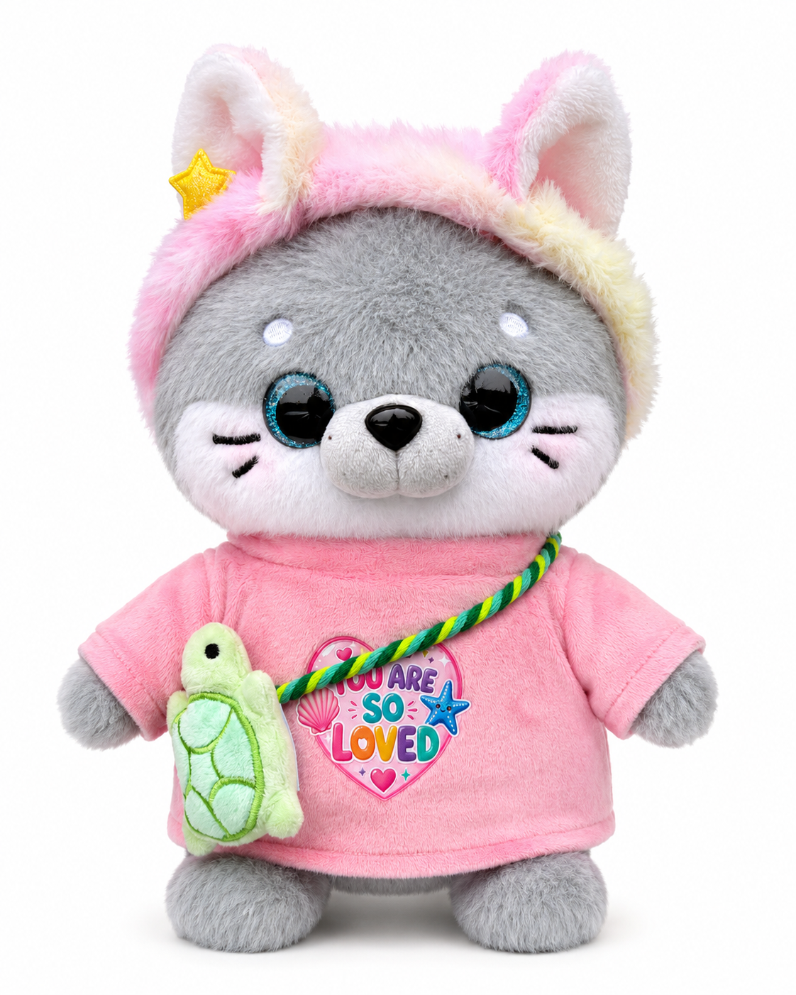 25cm Dress-Up Seal Plush Toy with Removable Clothes and Bags, 6 Styles Stuffed Animal with Hats, Sweaters, Dresses and Accessories, Cute Plush Gift for Birthday, Christmas and Room Decor
