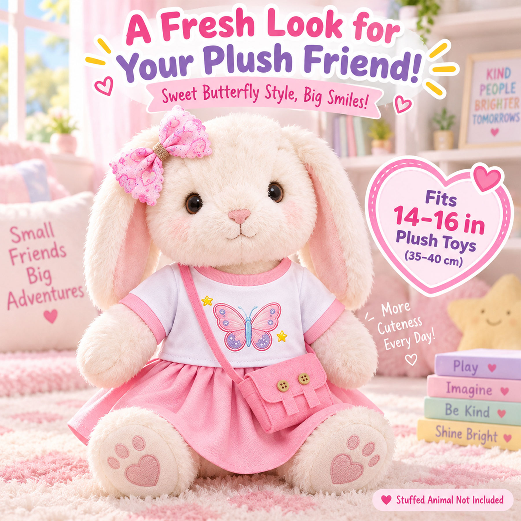 KUMANEKO Stuffed Animal Clothes & Accessories for 14-16 Inch Plush Toys