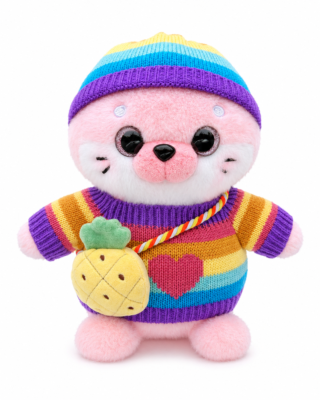 25cm Dress-Up Seal Plush Toy with Removable Clothes and Bags, 6 Styles Stuffed Animal with Hats, Sweaters, Dresses and Accessories, Cute Plush Gift for Birthday, Christmas and Room Decor